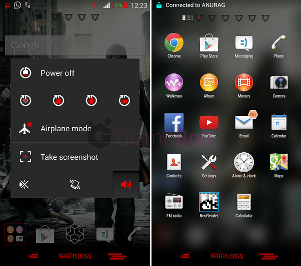 Install Xperia Watch Dogs and GTA V Theme