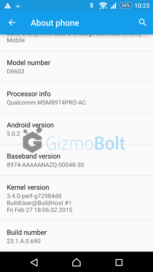 Xperia Z3 23.1.A.0.690 firmware Android 5.0.2 Lollipop ...