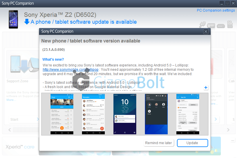 AnNinhHaiPhong.net - Xperia Z2, Z2 Tablet Lollipop update ...