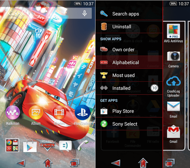 Download Xperia Cars Lightning Theme