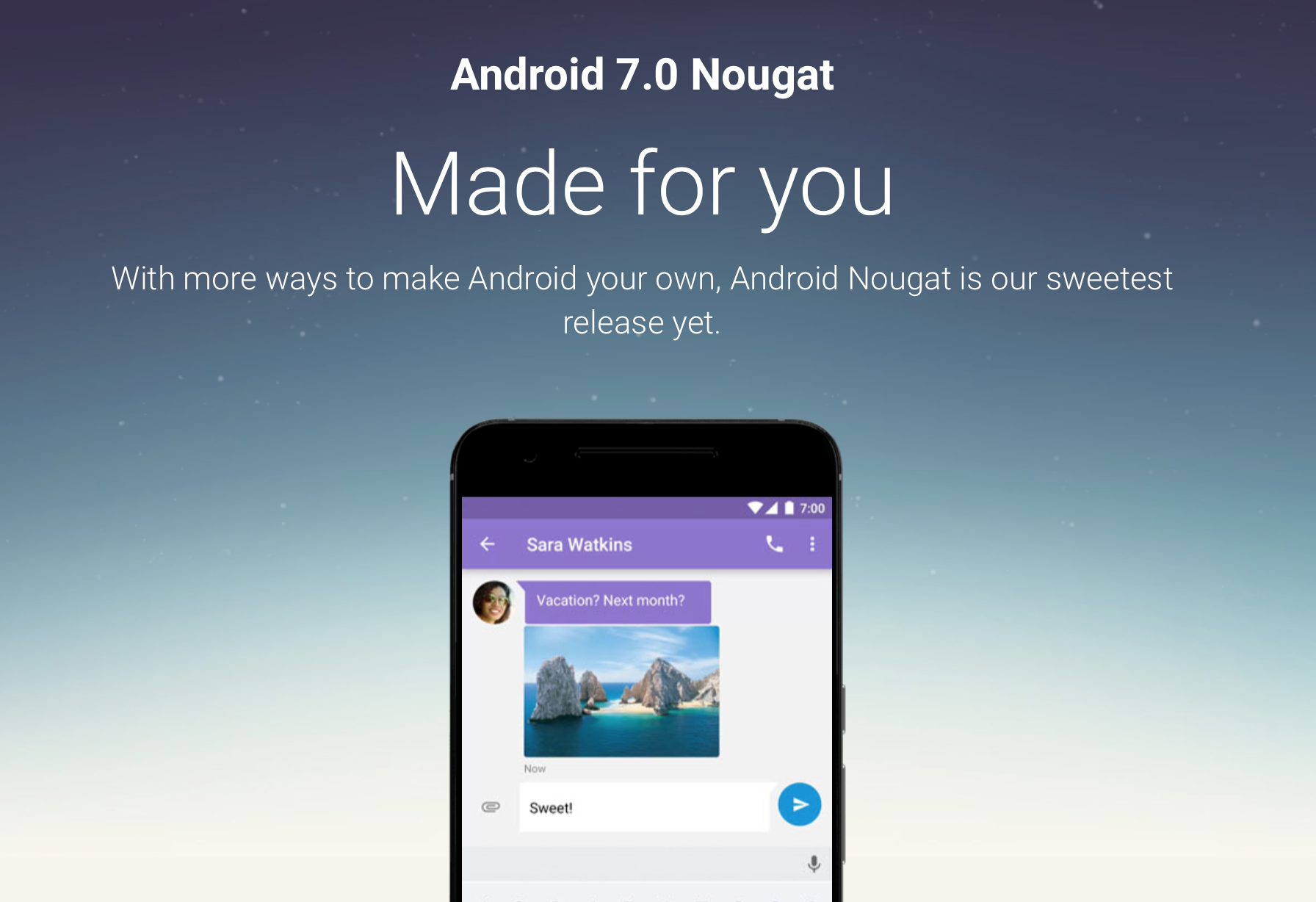 Android 7.0 Nougat update