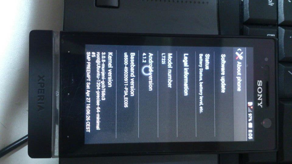 Install Android 4.1.2 Jelly Bean in Xperia U ST25i - 3.0.8 Kernel