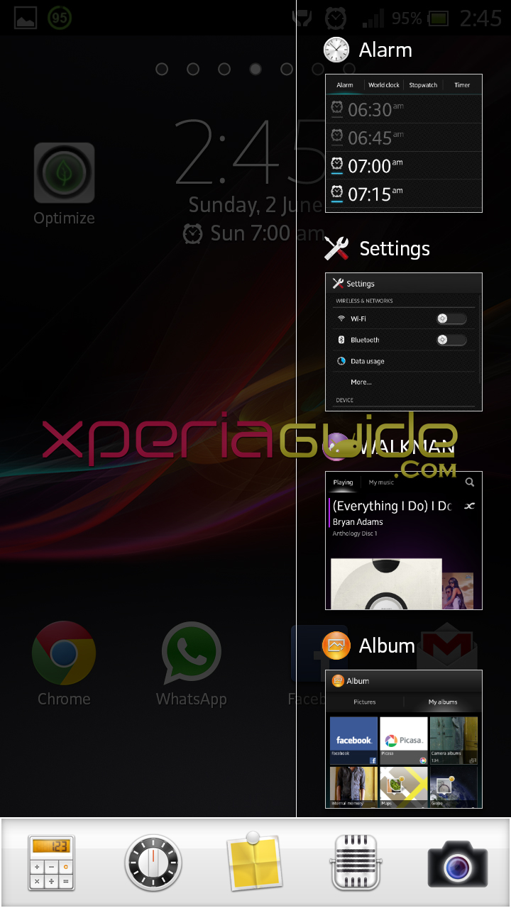 Small Apps Settings in Xperia SL LT26ii Jelly Bean 6.2.B.0.200 fimrware