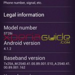 Xperia J ST26i Android 4.1.2 Jelly Bean 11.2.A.0.31 firmware details