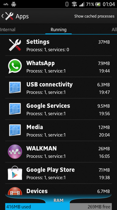 Xperia S android 4.1.2 JellyBean firmware 6.2.B.0.197 Settings option