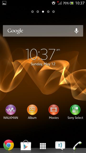 homescreen of Jelly Bean 6.2.B.0.203 firmware for Xperia Ion
