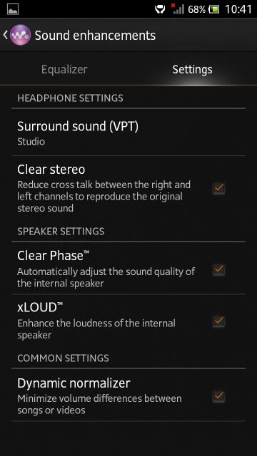 walkman settings of Jelly Bean 6.2.B.0.203 firmware for Xperia Ion