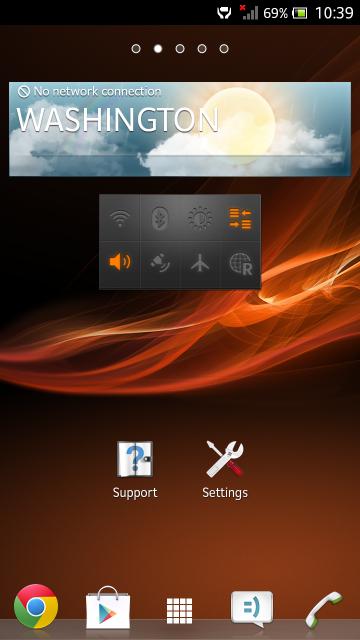 weather widget of Jelly Bean 6.2.B.0.203 firmware for Xperia Ion