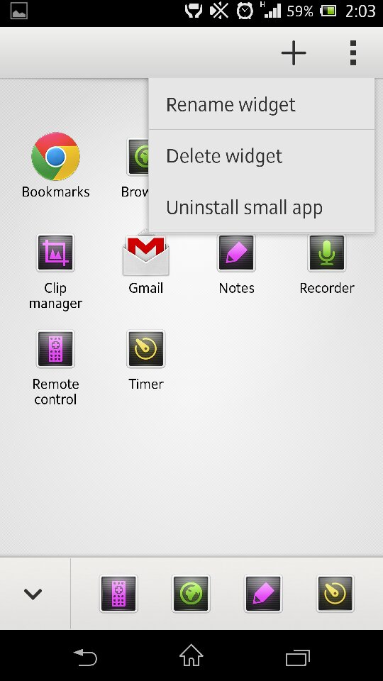 Add widgets as smalla apps in Xperia ZL C6503 Android 4.2.2 Jelly Bean 10.3.A.0.423 firmware
