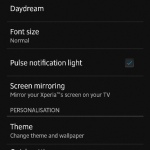 Display settings in Xperia Z C6603 Android 4.2.2 Jelly Bean 10.3.X.X.XXX firmware