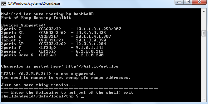 DooMLoRD Easy Rooting Toolkit v13 supports now rooting for Xperia S, SL, Acro S, Z, ZL, Tablet Z, T