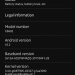 Jelly Bean 10.1.1.A.1.307 firmware for Xperia Z C6602