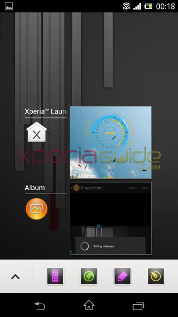 Small apps tray in Xperia ZL C6503 Android 4.2.2 Jelly Bean 10.3.A.0.423 firmware