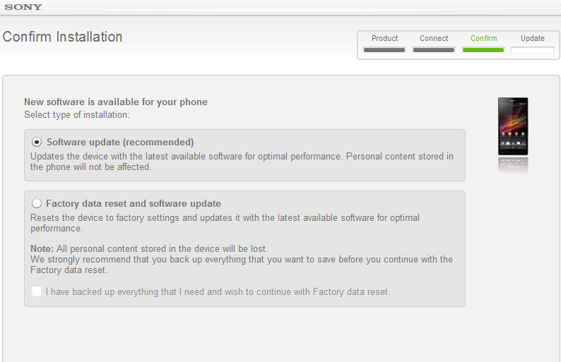 Xperia Z C6602 Android 4.2.2 10.3.1.A.0.244 firmware update via SUS - Sony Update Service