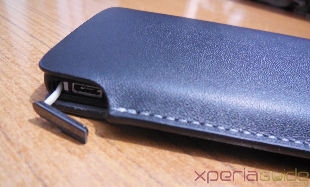 Xperia Z Slip Pouch Case by Roxfit - Charging port