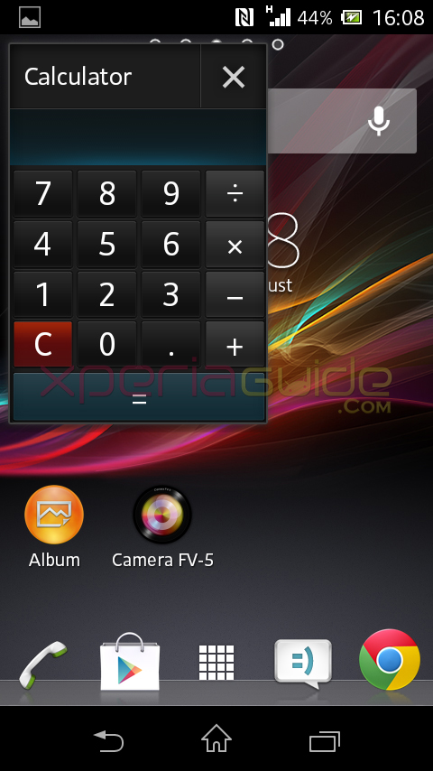 Calculator Small App in Xperia L C2105, C2104 Android 4.1.2 15.0.A.2.17 firmware update