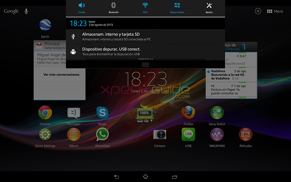 Home Screen Screenshot - Xperia Tablet Z SGP321 Android 4.2.2 10.3.1.A.0.244 firmware
