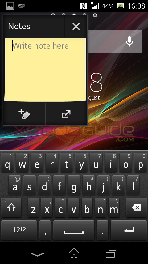 Notes Small App in Xperia L C2105, C2104 Android 4.1.2 15.0.A.2.17 firmware update