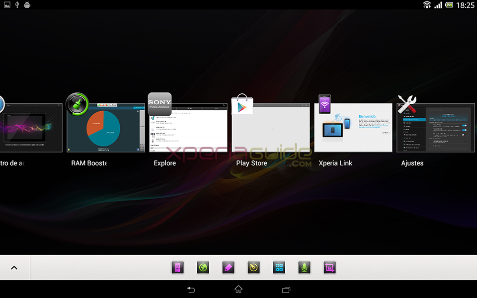 Recent Apps Drawer Screenshot - Xperia Tablet Z SGP321 Android 4.2.2 10.3.1.A.0.244 firmware