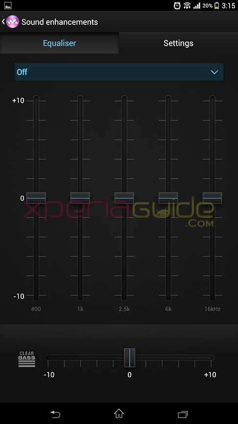 Sound enhancement settings in Xperia Z Ultra C6802 14.1.B.1.510 firmware update