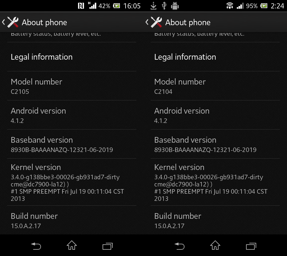 Xperia L C2105, C2104 Android 4.1.2 15.0.A.2.17 firmware update Rolled
