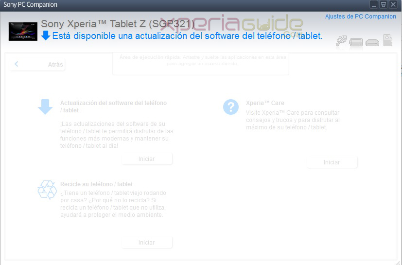 Xperia Tablet Z SGP321 Android 4.2.2 10.3.1.A.0.244 firmware update by PC Companion