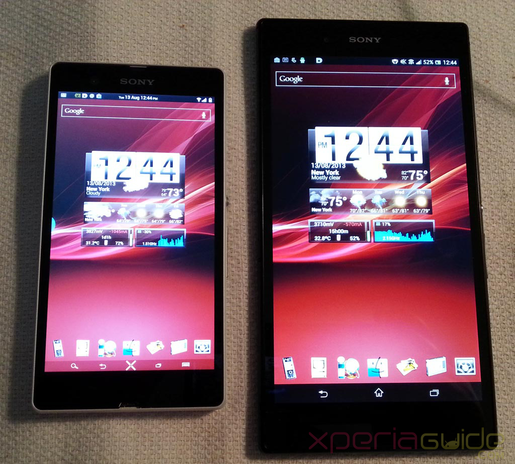 Xperia Z Ultra Vs Xperia Z Red Xperia Wallpaper Comparison Gizmo Bolt Exposing Technology Social Media Web