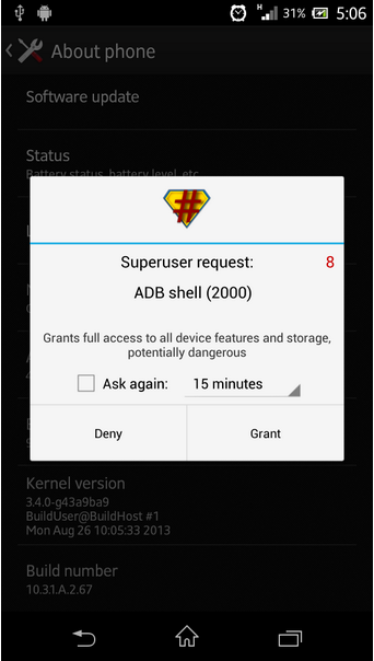 How to Root Xperia Z 10.3.1.A.2.67 firmware