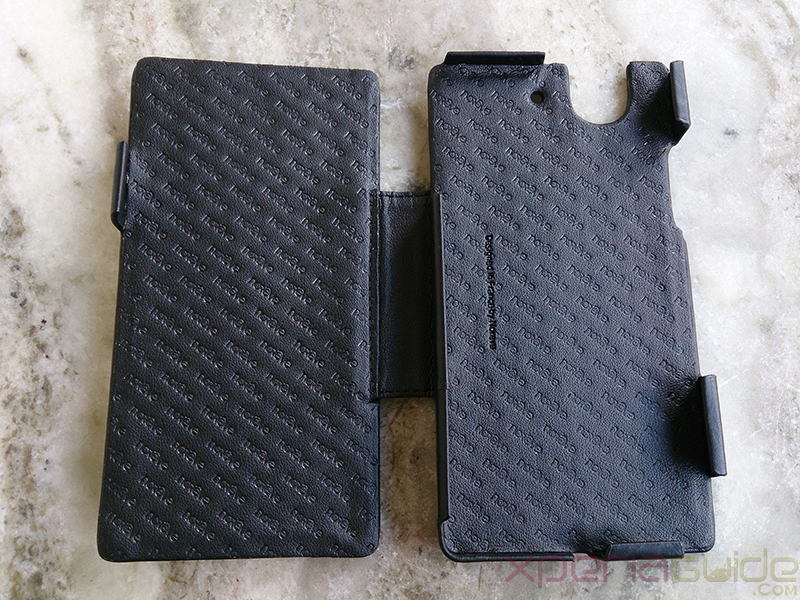 Noreve Sony Xperia Z leather case opened profile