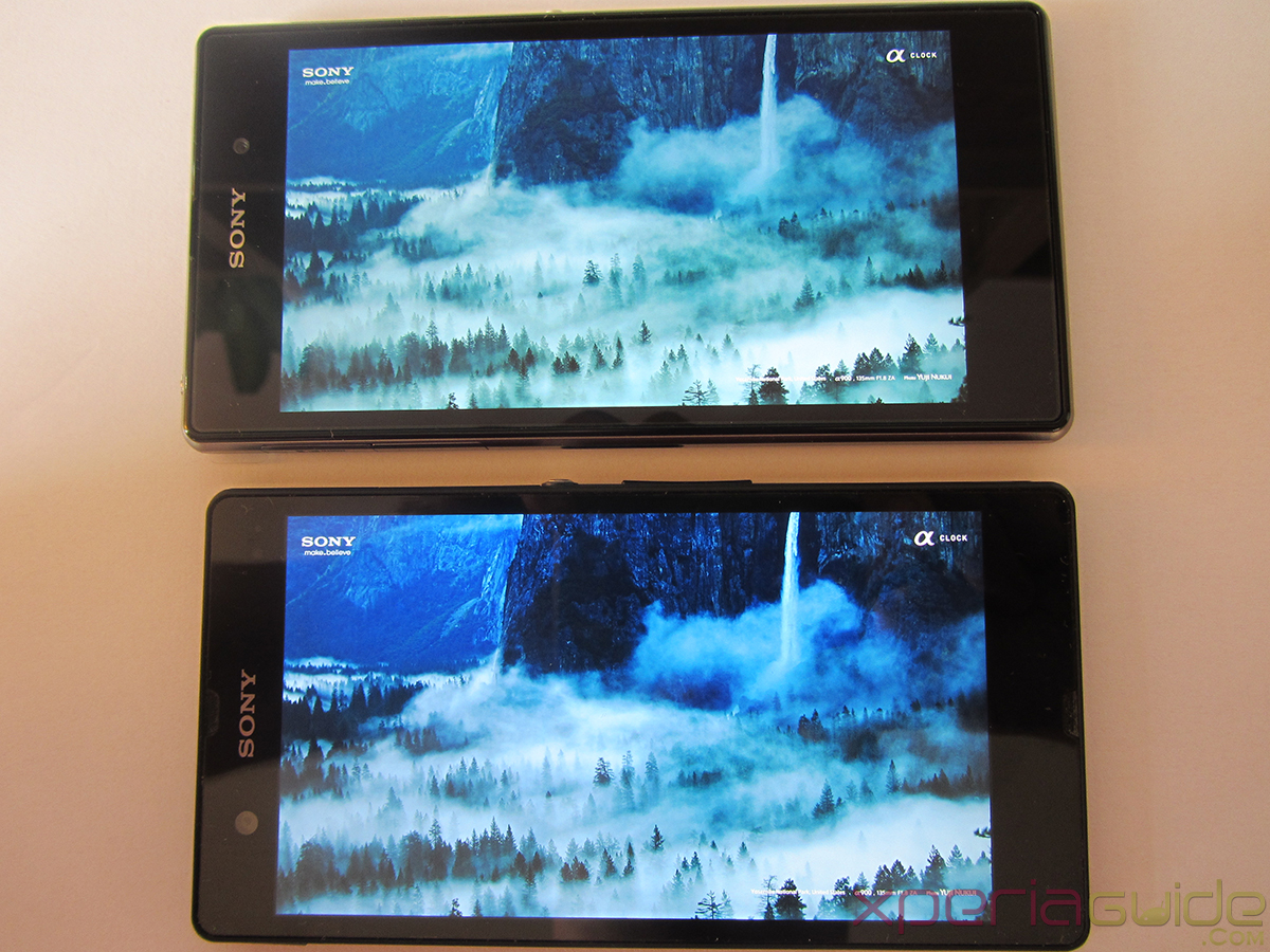 Xperia Z1 Triluminos Display Vs Xperia Z Display Comparison - Clear Clouds Background
