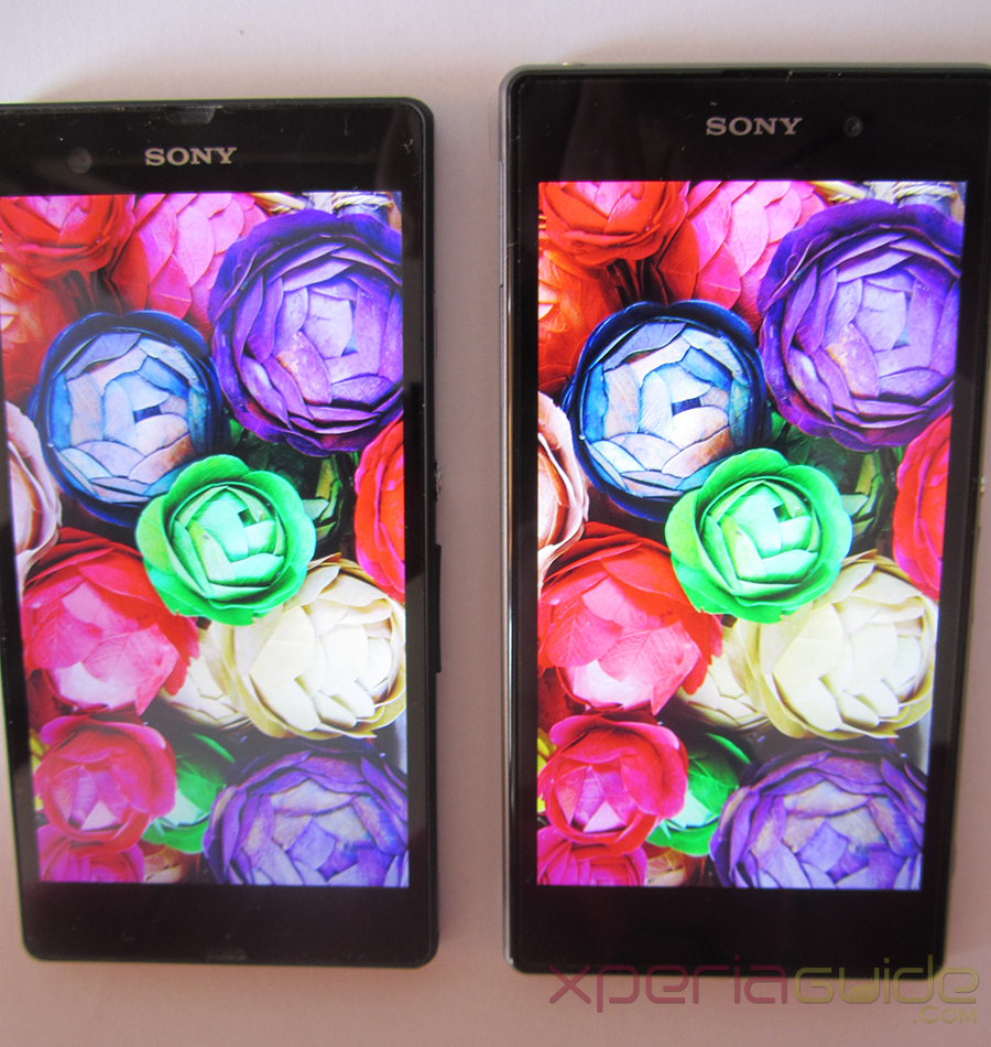 Xperia Z1 Triluminos Display Vs Xperia Z Display Comparison - Top Viewing angle