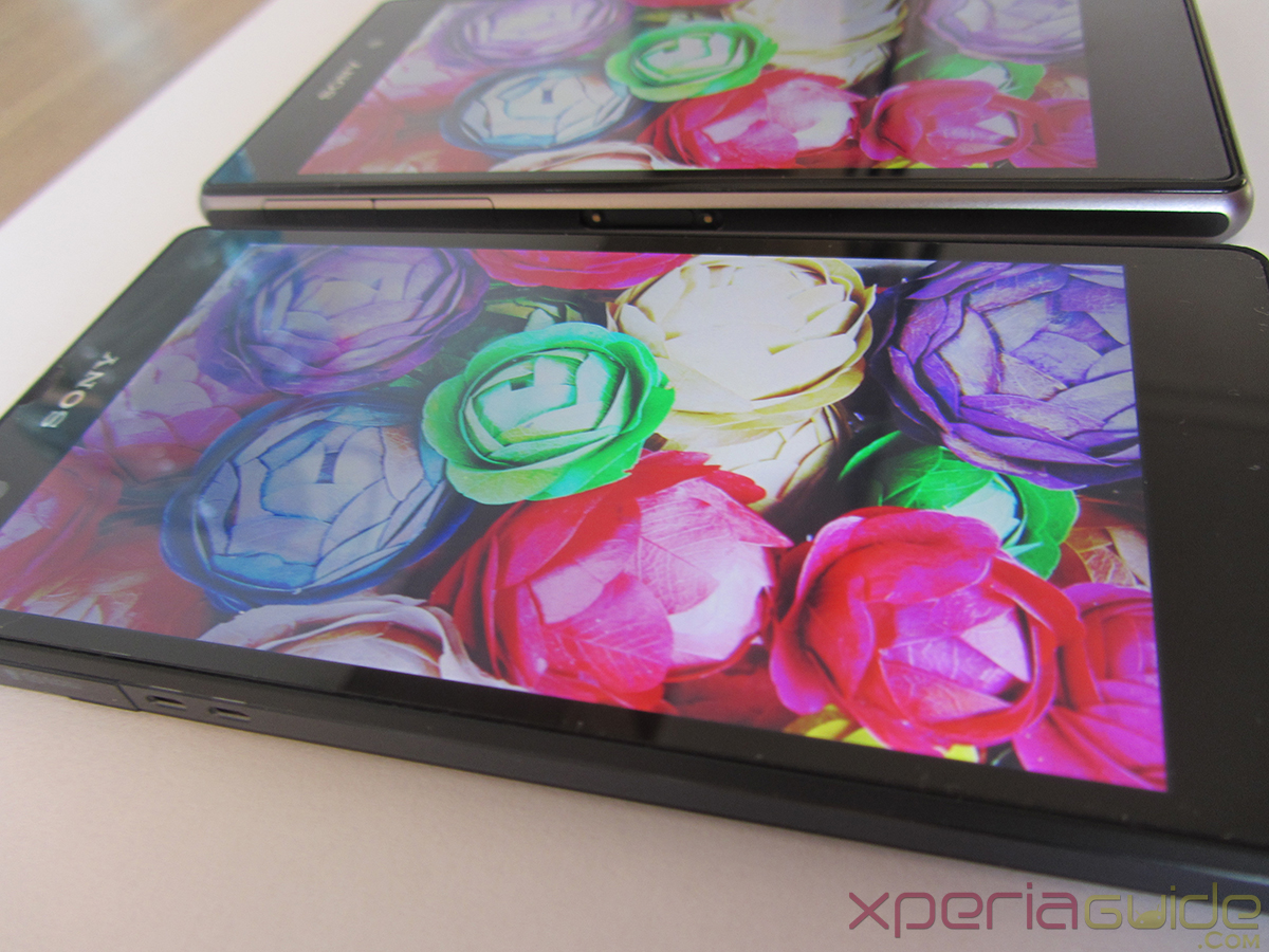Xperia Z1 Triluminos Display Vs Xperia Z Display Comparison - Side Viewing angle