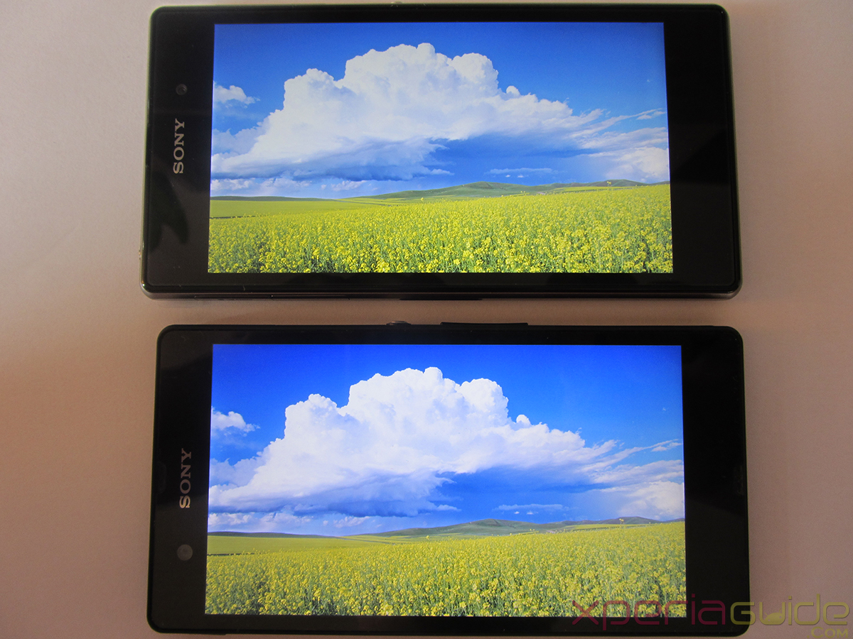 Xperia Z1 Triluminos Display Vs Xperia Z Display Comparison - Blue Sky Background