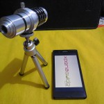 Sony Xperia Z 12x Zoom Telescope with Tripod Stand arrangement with Xperia Z