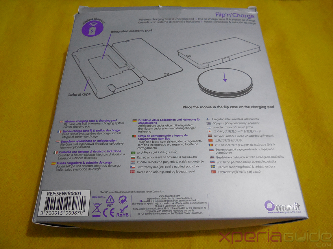 Muvit Sony Xperia Z wireless charging pack - Back Cover Side