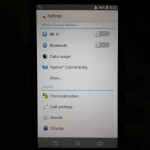 Xperia z1 White Display - Settings Menu