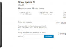 Dual Sim Sony Xperia C coming to India Next Week - Listed on Flipkart