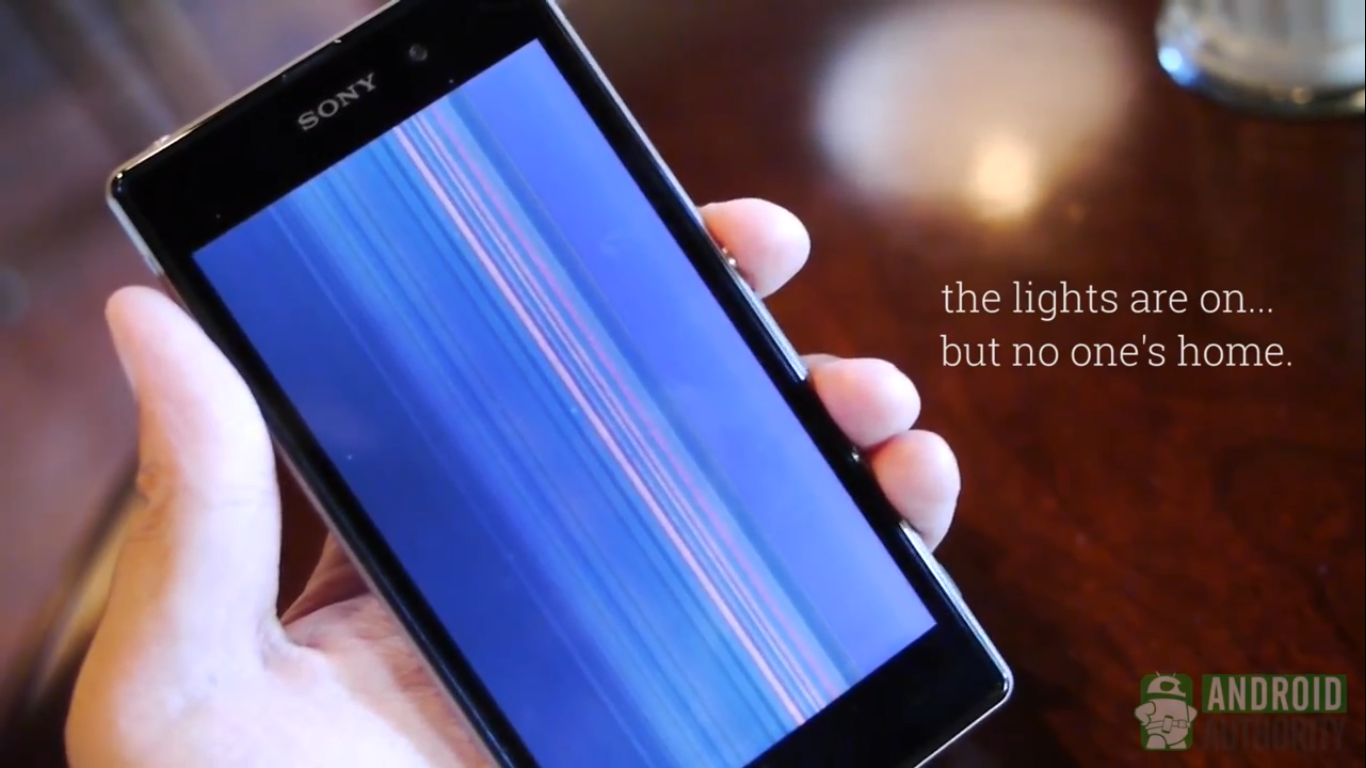 Sony Xperia Z1 Drop Test - Screen blue with Purple hue 