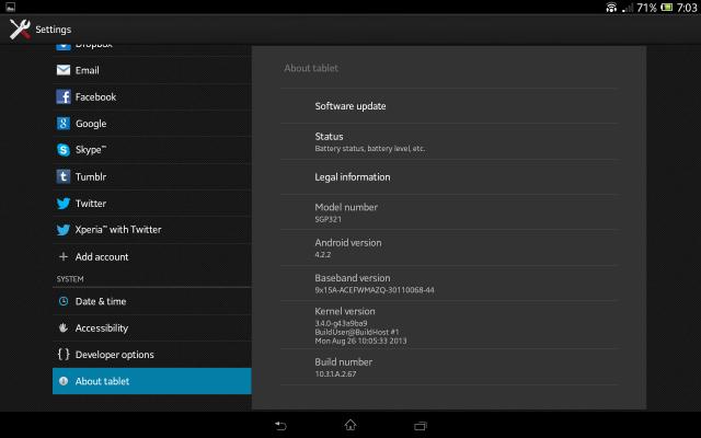 Xperia Tablet Z SGP321 10.3.1.A.2.67 firmware Details About phone