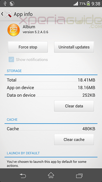 Xperia Z1 Album app version 5.2.A.0.6 Details
