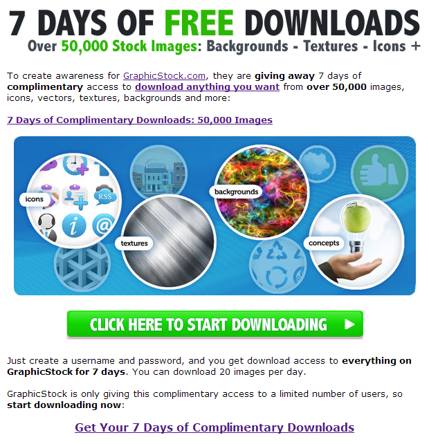 7 Days of Free Downloads from GraphicStock