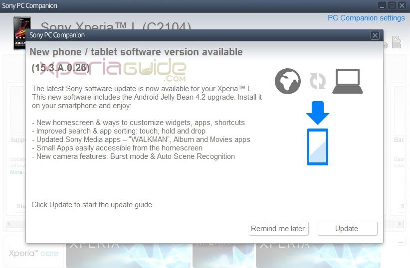 Xperia L Android 4.2.2 15.3.A.0.26 firmware rolled out