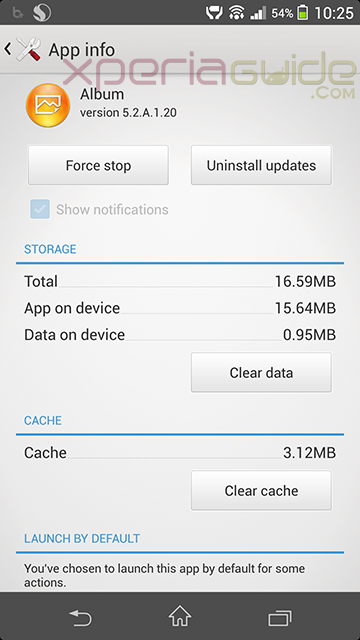 Download album app version 5.2.A.1.20 on Xperia Z1 and Z Ultra
