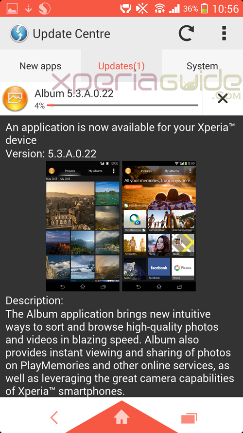 Album version 5.3.A.0.22 Xperia Z1 Update