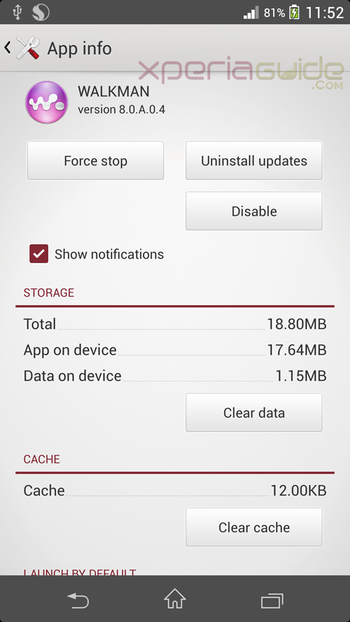 Download Walkman app version 8.0.A.0.4 update