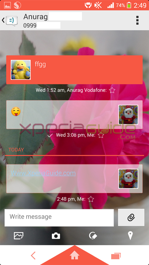 Set conversation wallpaper in SMS on Android 4.3