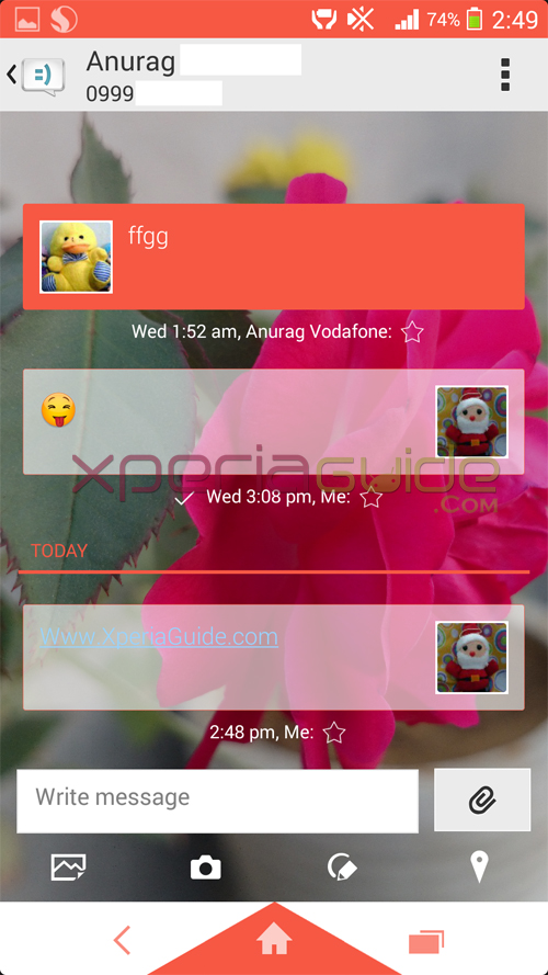 Set Conversation Wallpaper In Sms On Android 4 3 In Xperia Z1 Z Ultra