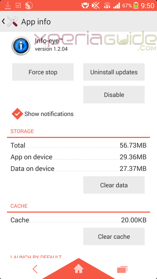 Xperia Z1 Info-eye app version 1.2.04 update