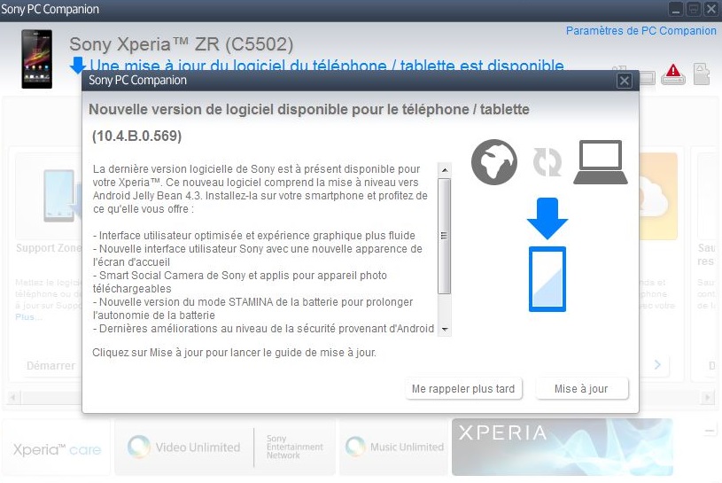 Xperia ZR Android 4.3 10.4.B.0.569 firmware update