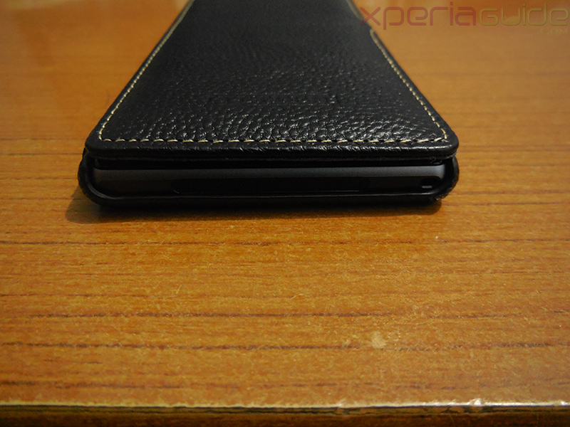 Speaker grills opening in Xperia Z1 Hard-shell flip Leather Case from TETDED